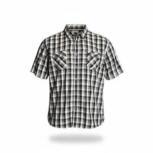 Plaid Black & White Men's Fish Short Sleeve Shirt by Sonoma Size XXL Pre-owned